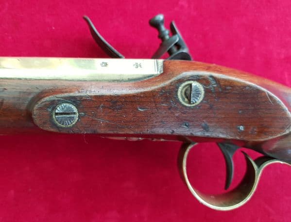A good English brass barrelled Flintlock pistol by DUNDERDALE MABSON & LABRON. C. 1807. Ref 2297